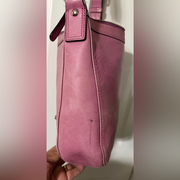 Leather Crossbody Bag in Dusty Rose - Picture 7 of 11